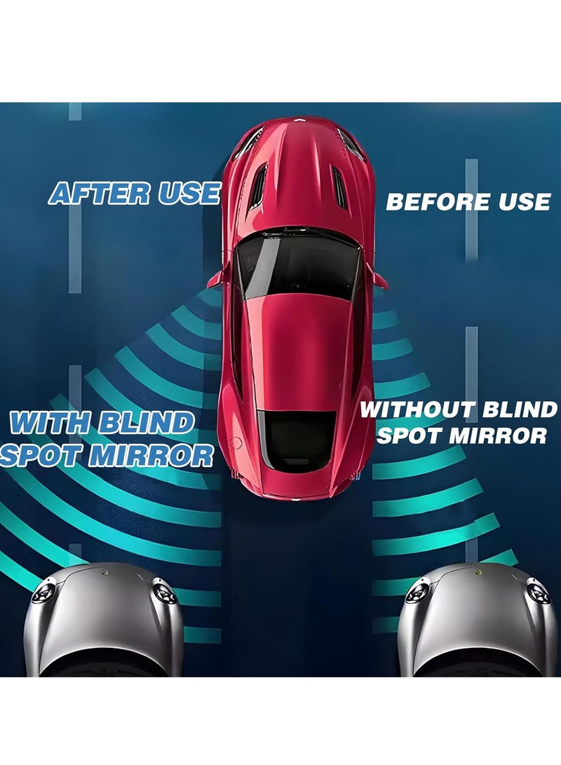 2PCS Car Heart-Shaped Blind Spot Mirror Car Side Mirror Blind Spot Adjustment Angle Movable Wide-Angle Convex Rearview Mirror Enhanced Safety Universal Adapter Rod, Car Suv Car Accessories - Image 4