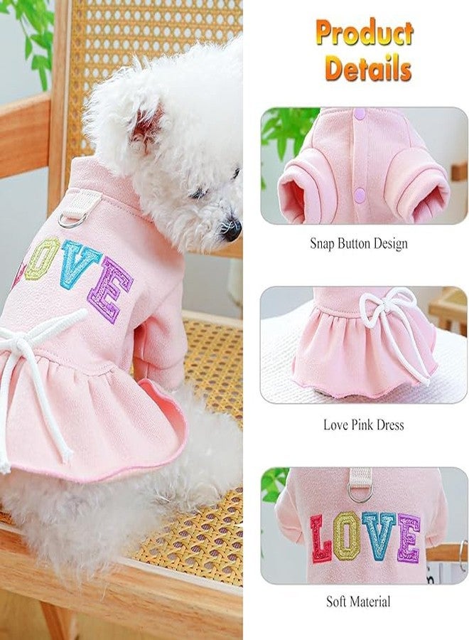 PETANGEL Small Dog Dress, Warm Dog Clothes for Small Dog Cat Girl, Puppy Clothes Princess Dogs Dress, Holiday Festival Cat Dog Clothes for Small Dogs ShiTzu, Pug Lhasa Girls (Size: L, Chest: 45cm) - Image 2