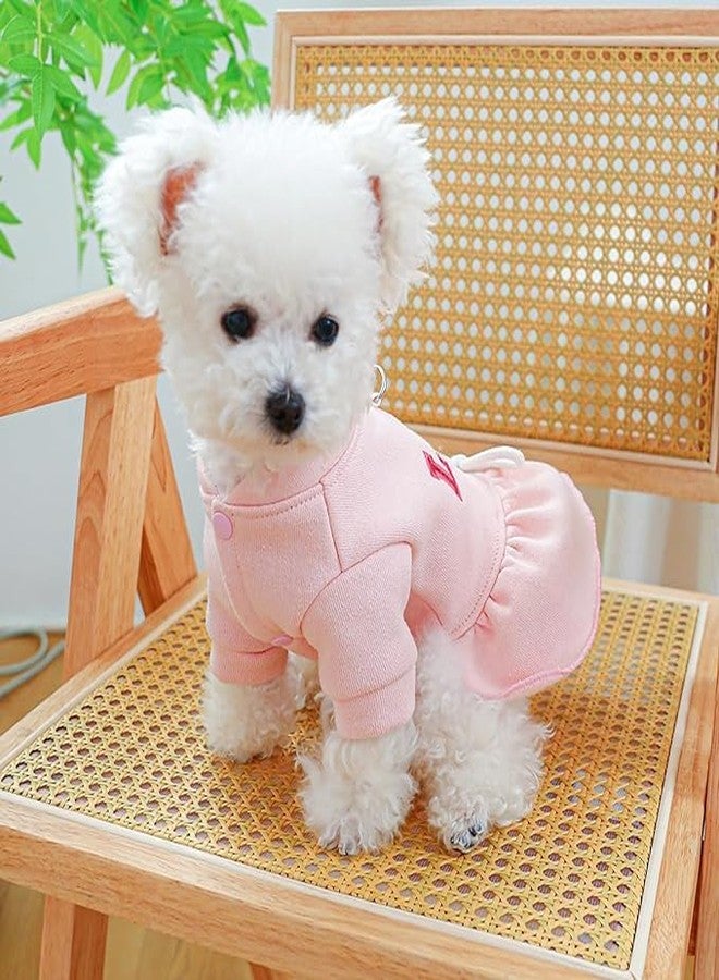 PETANGEL Small Dog Dress, Warm Dog Clothes for Small Dog Cat Girl, Puppy Clothes Princess Dogs Dress, Holiday Festival Cat Dog Clothes for Small Dogs ShiTzu, Pug Lhasa Girls (Size: L, Chest: 45cm) - Image 5