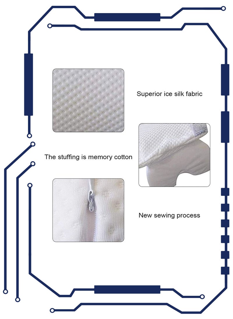 Toshonics - Multi function Cuddle U Shape Memory Foam With Arm Hole Anti Hand Numb Desk Nap Sleeping Health Neck Soft Breathable Couple Pillow - Image 1
