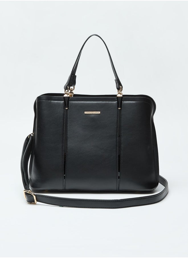 Flora Bella By Shoexpress Solid Tote Bag with Detachable Handle and Zip Closure  - Image 1