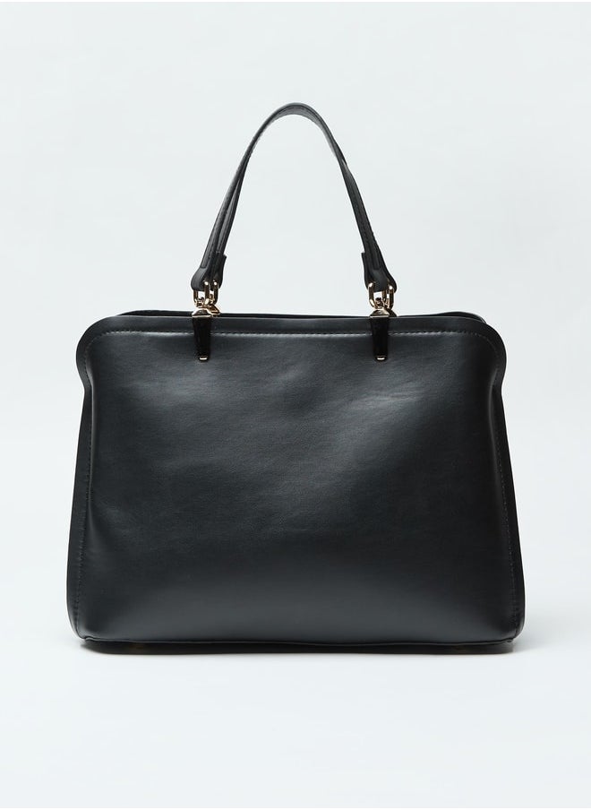 Flora Bella By Shoexpress Solid Tote Bag with Detachable Handle and Zip Closure  - Image 4