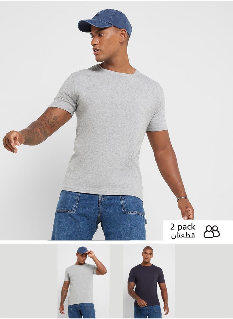 BRAVE SOUL Pack of 2 Basic T-Shirt  - Image 1