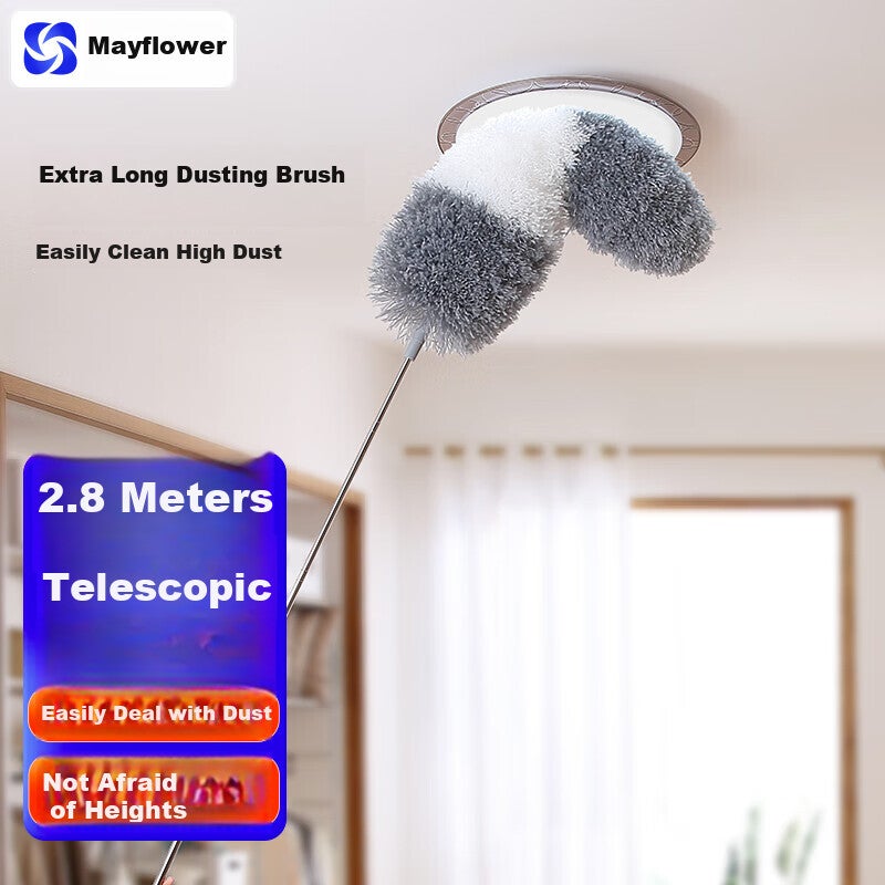 Wuyuehua Extendable Duster ، منفضة الريشة للاستخدام المنزلي ، يمكن أن تصل إلى أسقف عالية وأداة إزالة الغبار ، Zen Duster ، 2.8 متر - Image 2
