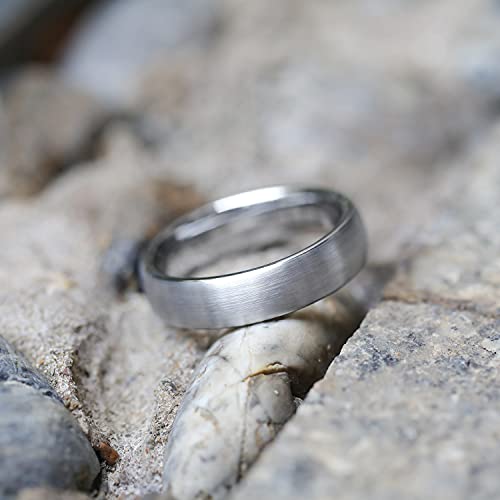 Greenpod 6mm Tungsten Carbide Wedding Band Promise Rings Domed Round Brushed Comfort Fit Size 9 - Image 3