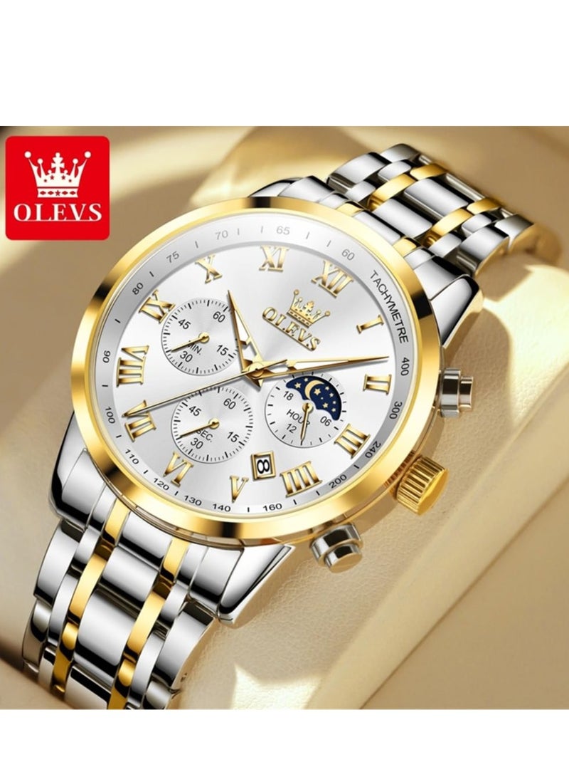 أوليفز ساعات رجالية كوارتز ستانلس ستيل مقاومة للماء 5529 - Image 1