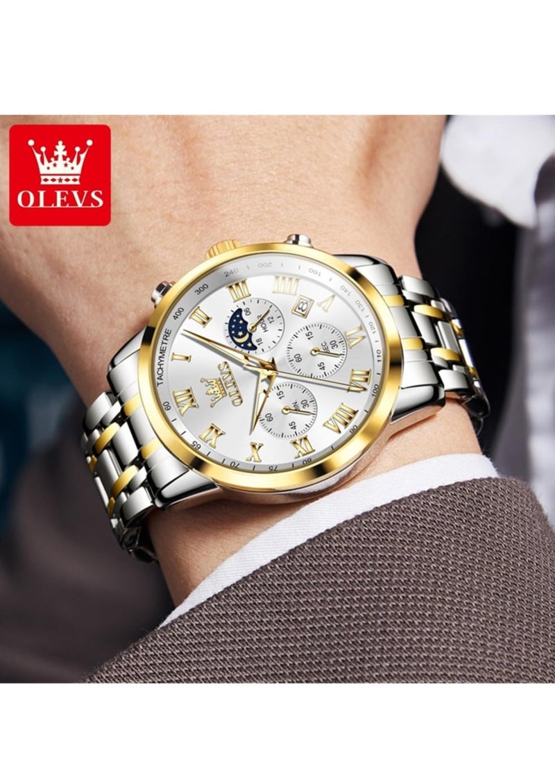 أوليفز ساعات رجالية كوارتز ستانلس ستيل مقاومة للماء 5529 - Image 2