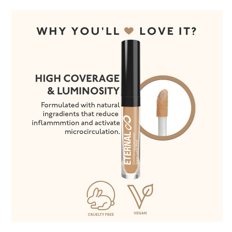Eternal Confidence Super Long Wear Concealer â€“ Luminous Hydrating High Coverage Dark Circle Makeup, 0.11 Oz (Dark) - Image 2