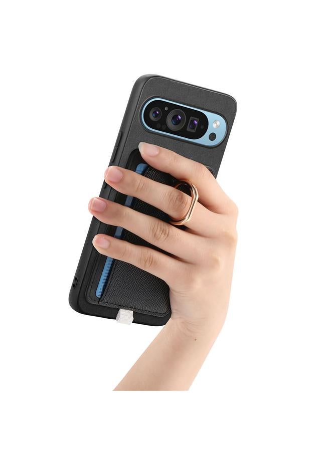 Green Tiger Case For Google Pixel 8 Pro Retro Cross Leather Ring Side Insert Card Bag MagSafe Phone Case - Image 5