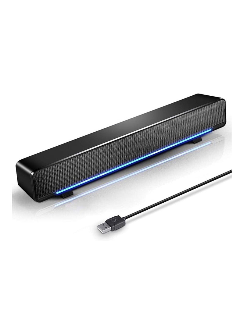 Computer PC Soundbar Dolby Surround Sound Bars Speakers 3.5mm Input Stereo Surrounding Deep Bass Sound Wired USB Powered Laptop Desktop Monitor Speakers for PC Cellphones Computer Speakers - Image 1
