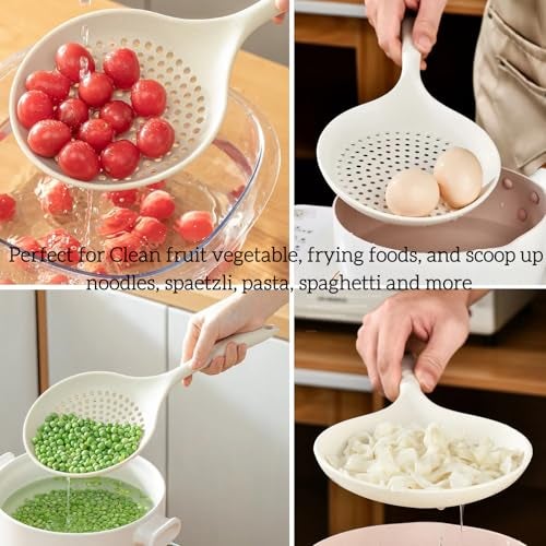 Armrouns Extra Large Skimmer Slotted Spoon, 14.5 inch Silicone Strainer Skimmer Ladle Spoon Spider for Cooking and Frying, Pasta Strainer Spoon Frying Kitchen Cooking Colander - Image 5