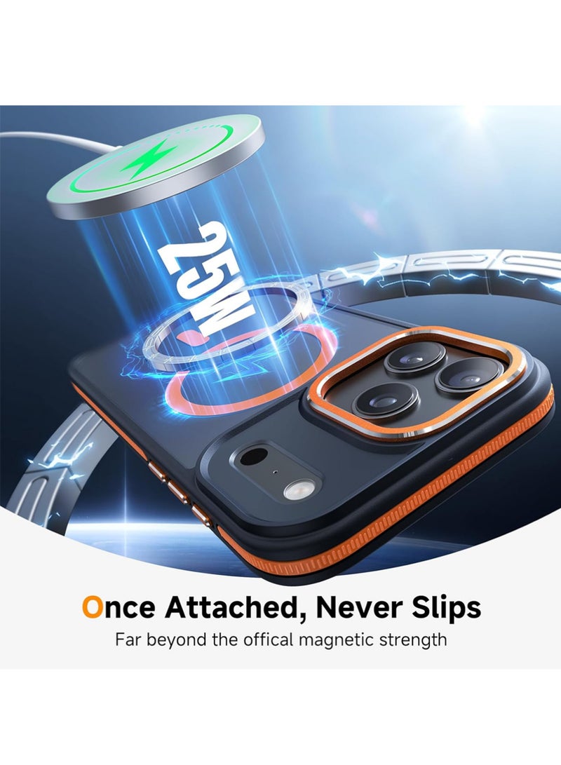 iPhone 17 Pro Max Case Cover, With MagSafe, Screen Protector, Camera Lens Protector, 3 in 1 Covers Anti-Drop Protective Shockproof Back, for iPhone 17 Pro Max Phone Accessories，Cosmic Orange - view 4