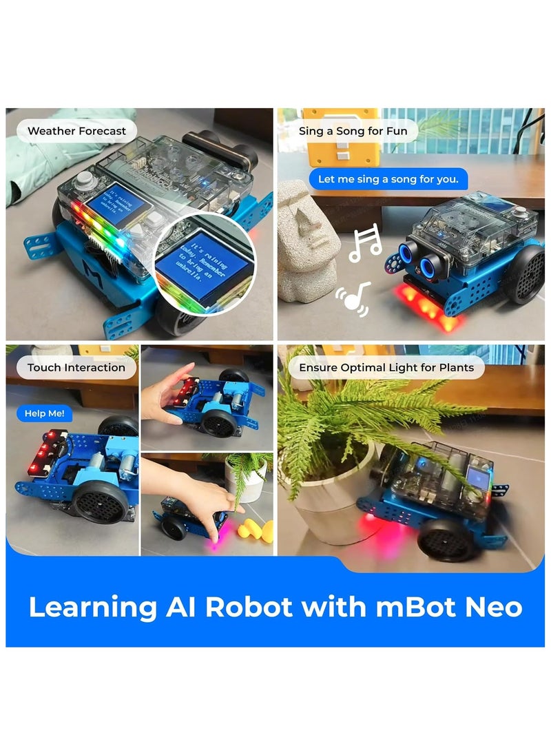 ميك بلوك - روبوت البرمجة Makeblock mBot Neo للأطفال، روبوت التعلم بالذكاء الاصطناعي يدعم برمجة Scratch وPython، مجموعة الروبوتات للأطفال من سن 8 إلى 12 عامًا وما فوق، ألعاب روبوت STEM هدايا للأولاد والبنات - Image 1