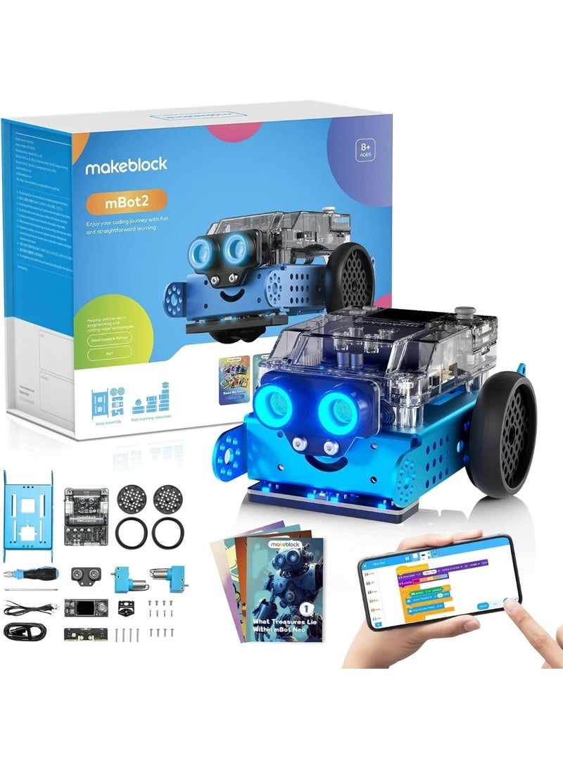 ميك بلوك روبوت البرمجة (Makeblock mBot 2 (Neo للأطفال، روبوت التعلم بالذكاء الاصطناعي يدعم برمجة Scratch وPython، مجموعة الروبوتات للأطفال من سن 8 إلى 12 عامًا وما فوق، ألعاب روبوت STEM هدايا للأولاد والبنات - Image 1