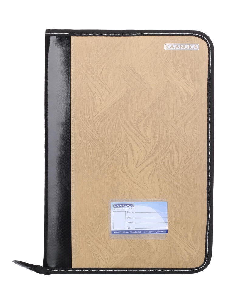 KAANUKA PU Leather Executive Portfolio File Folder – Legal Size Document Holder with 20 Leafs/Pockets, Certificate Organizer, Professional Zip File for Office, School & Business Use - Image 1