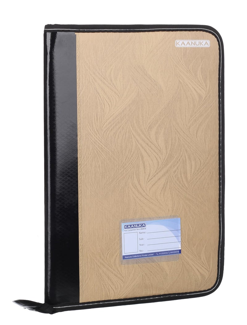 KAANUKA PU Leather Executive Portfolio File Folder – Legal Size Document Holder with 20 Leafs/Pockets, Certificate Organizer, Professional Zip File for Office, School & Business Use - Image 2