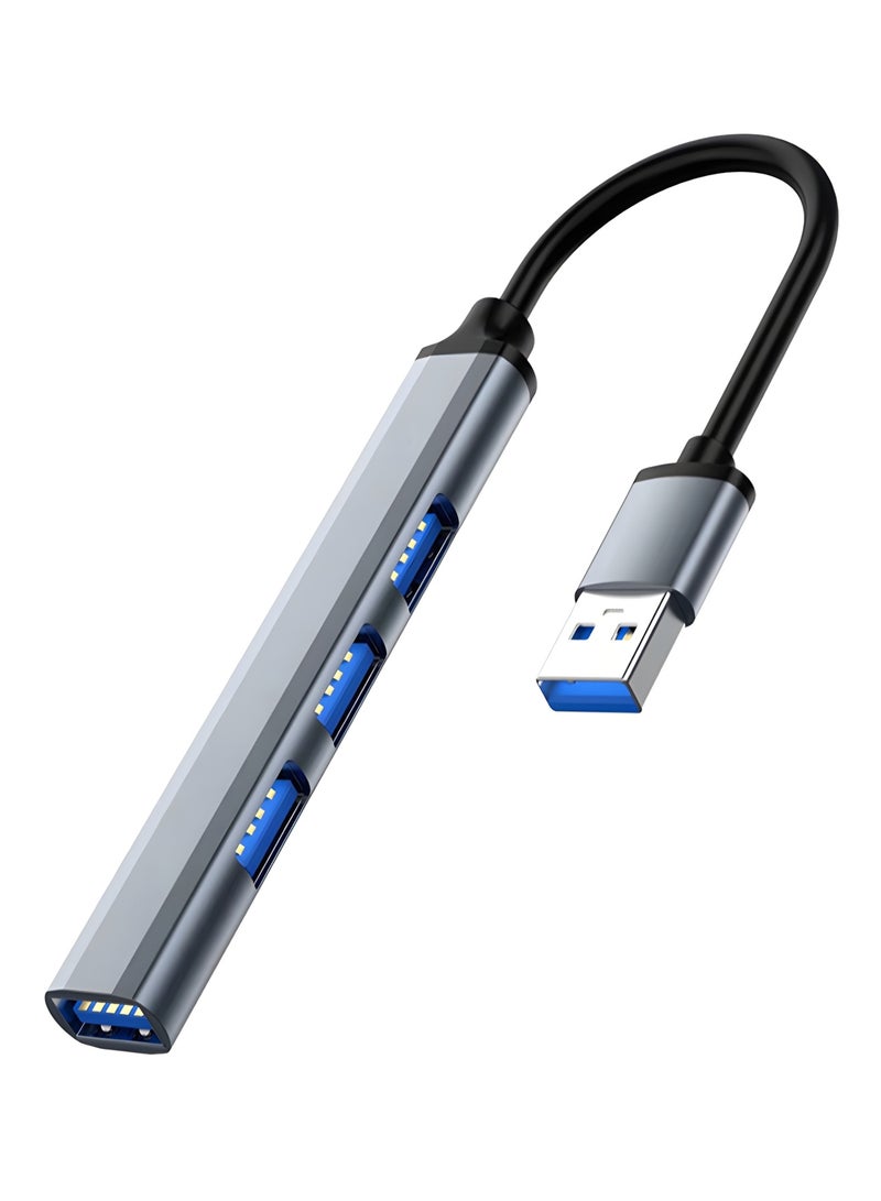START USB Hub 4-in-1 USB 3.0 – Multi-Port USB-A Adapter for Laptop & PC – Ultra-Thin Aluminum Data Hub with Reinforced Cable - Image 1
