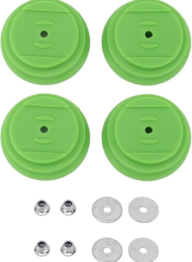 غطاء جزازة العشب البلاستيكي الأخضر مجموعة 4 قطع مع حلقات القاعدة والبراغي سهلة التركيب - Image 3