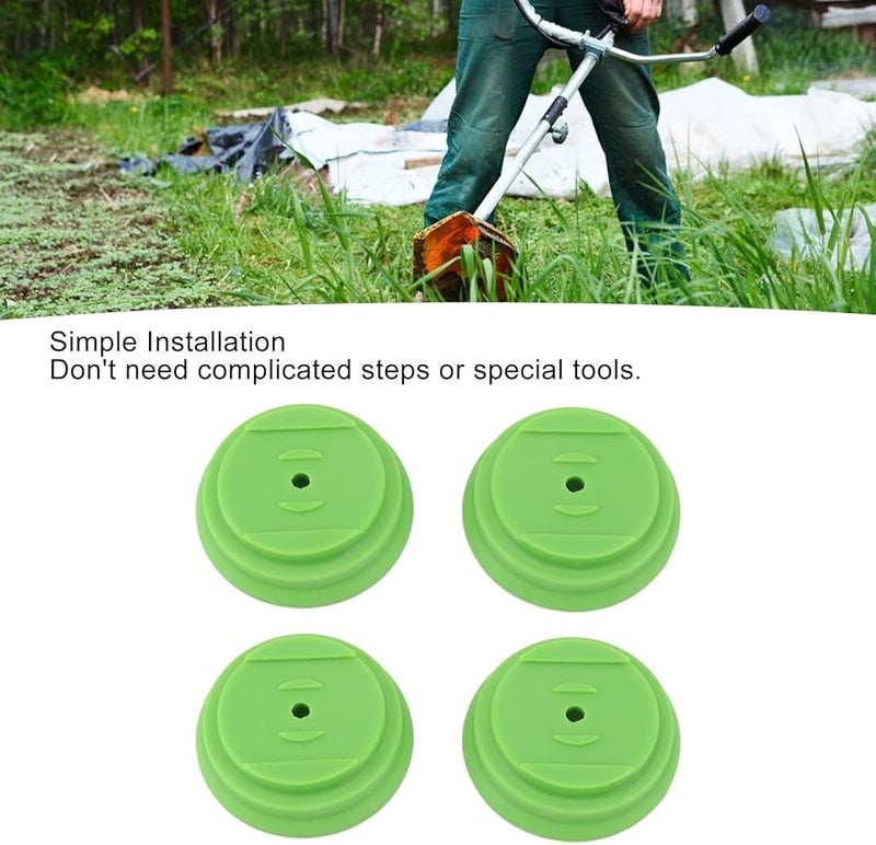 غطاء جزازة العشب البلاستيكي الأخضر مجموعة 4 قطع مع حلقات القاعدة والبراغي سهلة التركيب - Image 4