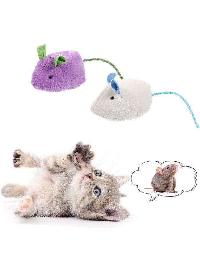 Generic Pups&Pets 2 Pcs Plush Mouse Cats Rattling Mice Amusement Toys Catnip Mice Toys Cat Mice Toys Kitten Stuffed Animal Toy Cat Catching Toy Mouse - Color May Vary  - Image 2