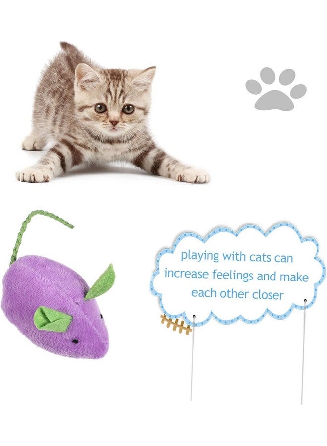 Generic Pups&Pets 2 Pcs Plush Mouse Cats Rattling Mice Amusement Toys Catnip Mice Toys Cat Mice Toys Kitten Stuffed Animal Toy Cat Catching Toy Mouse - Color May Vary  - Image 3