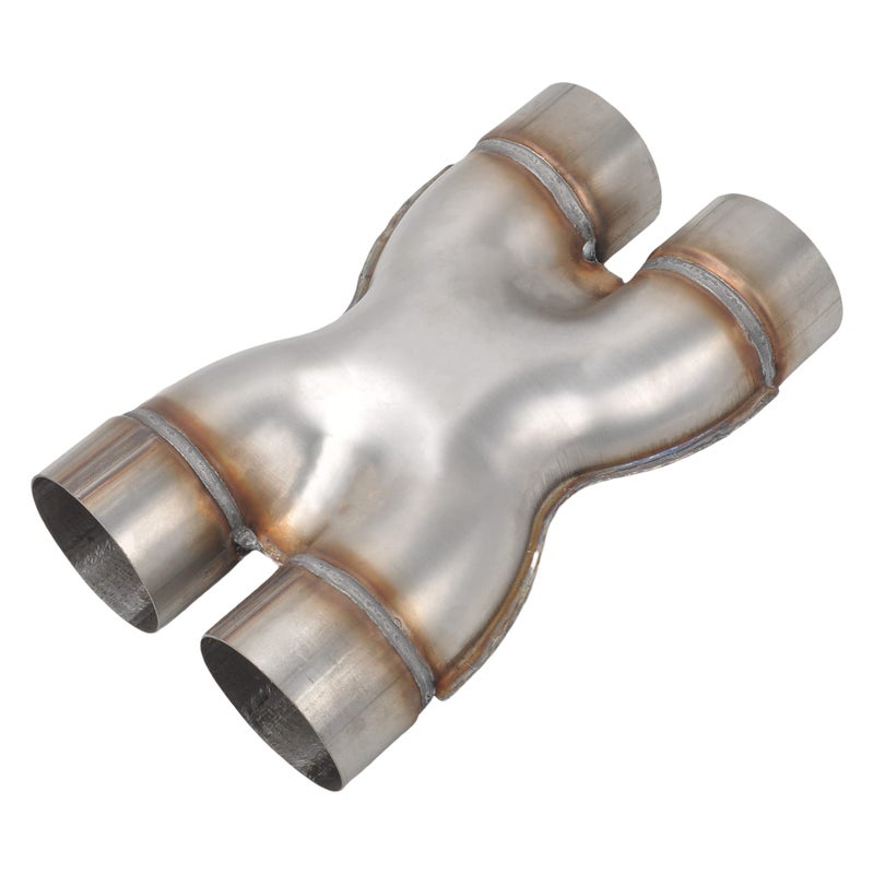 FGJQEFG T409 Stainless Steel X Pipe 3 Inch ID Dual to 3 Inch ID Dual Stamped Exhaust Adapter Connector Crossover XPipeOverall Length Approx 12 Universal