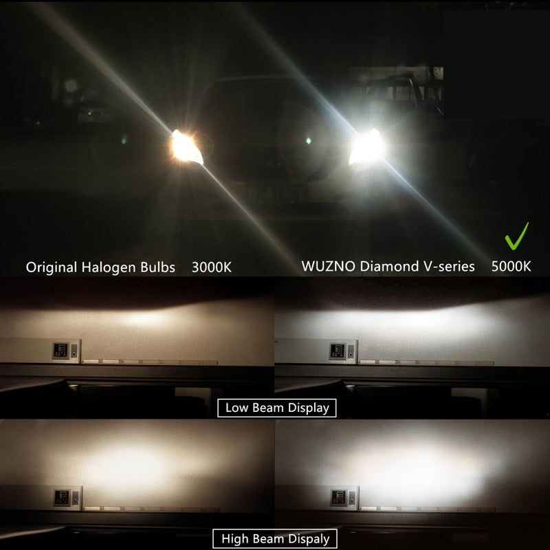 Wuzno H9 Headlight BulbLight 12V 65W White 5000K High/Low Beam Car Light Bulb Automotive For Altima 2007-2018, Rogue 2015-2022, Malibu 2004-2012, Sentra 2013-2022 and others, Super Bright - Image 4