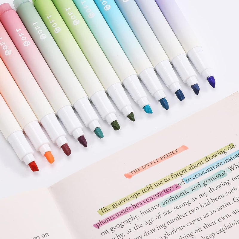 LeafLoom 12pcs Aesthetic Cute Highlighter Pen, Pastel Marker Set || No Bleed Marker Pens with Chisel Tip || Note Taking School/Office Supplies | Multicolor - Image 4