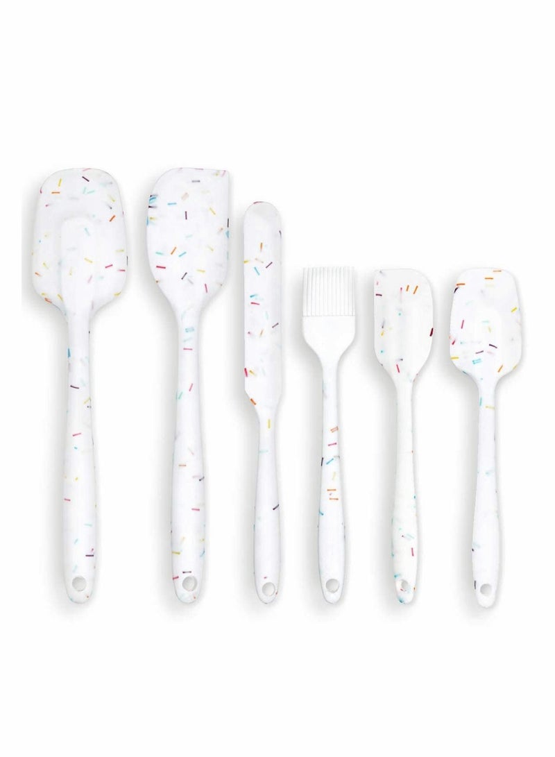 نيبمينينت Silicone Spatula Set 6 Piece, Heat Resistant Cake Cream Butter Spatulas BPA-Free Kitchen Mixing Scraper Tool - Image 1