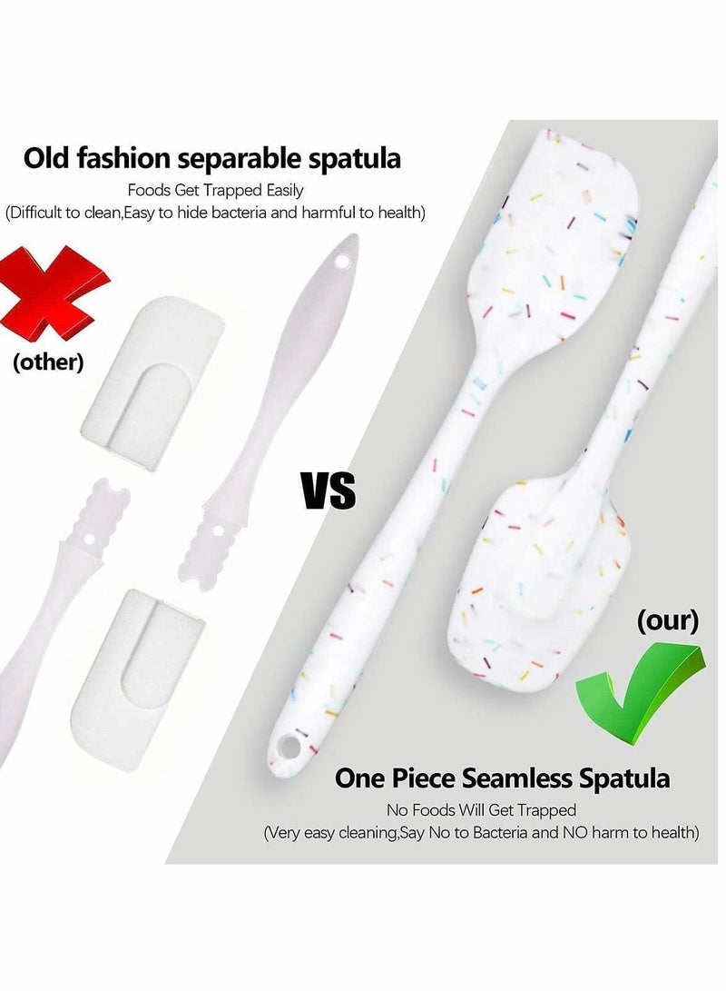 نيبمينينت Silicone Spatula Set 6 Piece, Heat Resistant Cake Cream Butter Spatulas BPA-Free Kitchen Mixing Scraper Tool - Image 5