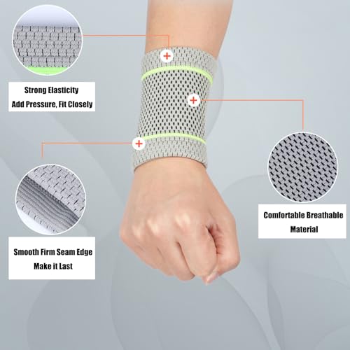 ZHENAN 2 Pack Breathable Sports Band for Men- Sweat Free Knit Wrist Band for Basketball, Badminton, Gym, Tennis, Volleyball - Flexible Joint Protection for Workouts - Image 2