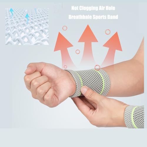 ZHENAN 2 Pack Breathable Sports Band for Men- Sweat Free Knit Wrist Band for Basketball, Badminton, Gym, Tennis, Volleyball - Flexible Joint Protection for Workouts - Image 3