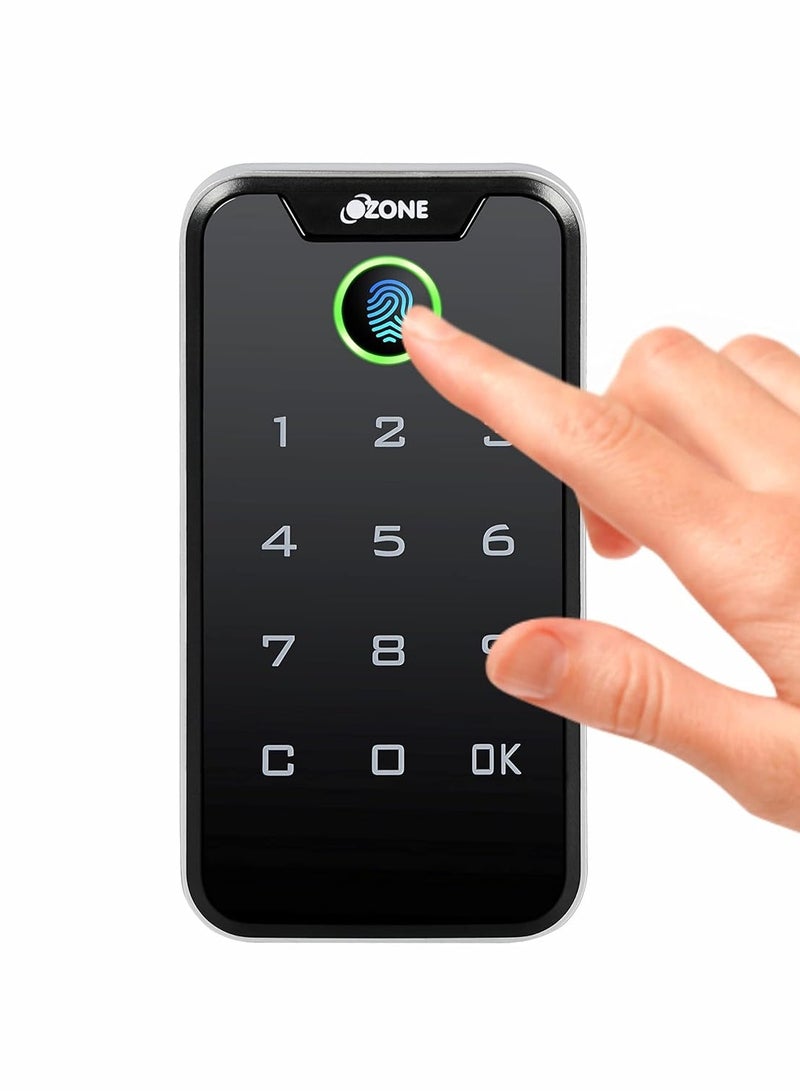 أوزون قفل أثاث إلكتروني رقمي من أوزون، تطبيق جوال، بصمة إصبع، كلمة مرور، بطاقة RFID، أسود، بصمة إصبع، رقم التعريف الشخصي. - Image 1