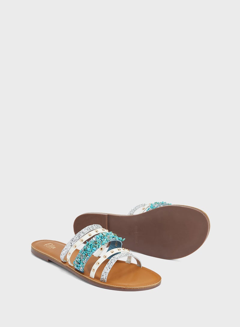 ELLA Multi Strap Studded Flat Sandal  - Image 3