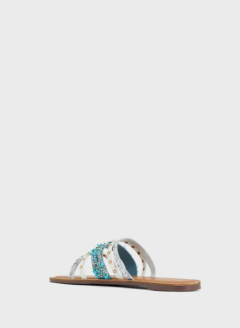 ELLA Multi Strap Studded Flat Sandal  - Image 2