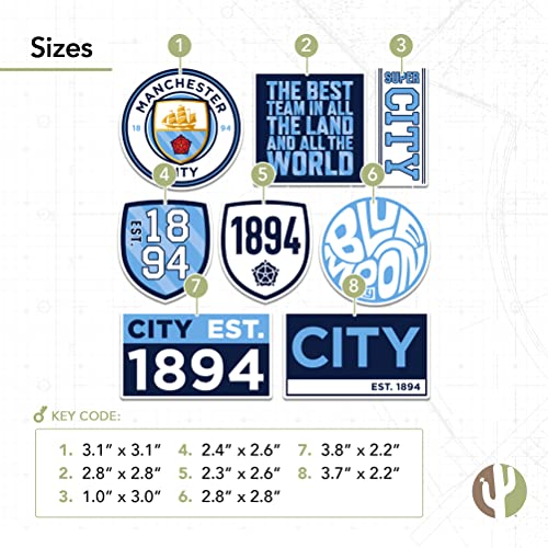 Desert Cactus Manchester City Stickers Man City MCFC Sheet Vinyl Football Soccer Premier League Decal Laptop Water Bottle Car Scrapbook Sheet (Type 2) - Image 3