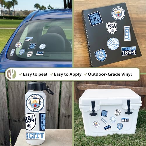 Desert Cactus Manchester City Stickers Man City MCFC Sheet Vinyl Football Soccer Premier League Decal Laptop Water Bottle Car Scrapbook Sheet (Type 2) - Image 2