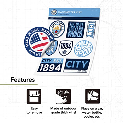 Desert Cactus Manchester City Stickers Man City MCFC Sheet Vinyl Football Soccer Premier League Decal Laptop Water Bottle Car Scrapbook Sheet (Type 2) - Image 4