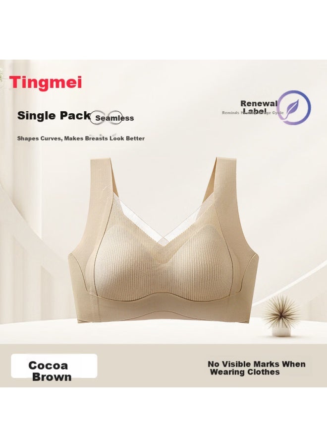 Gracewell Lifting And Gathering Wireless Mesh V-shaped Soft Support Seamless Bra For Women - Image 3