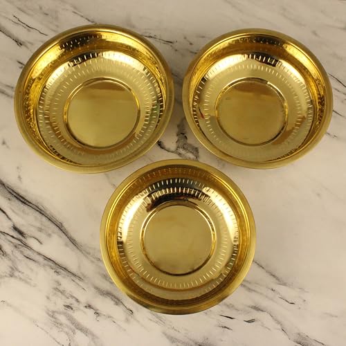 Putrika Brass Cooking Utensil Patile | Tope | Cookware | Tapeli | Peetal | Urli | Ponichatti | Thiruvaradhana Bowl | Sarva Satti | Tharpana Chatti | Abhisheka Pathram for Pooja | Puja – Nombu Bowl Set - Image 4