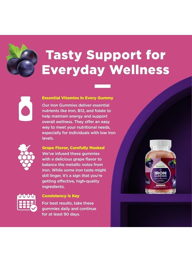 Phytoral Iron Gummies for Adults - Grape Flavor - Image 4