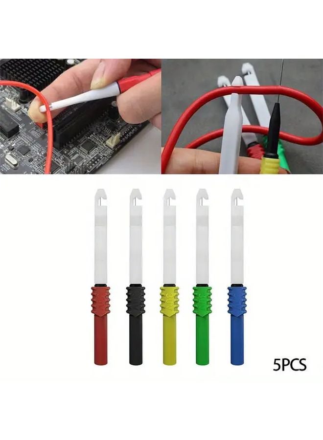 5pcs Mini Wire Breakers With 0 7mm Sheath Multimeter Test Probes Red Black White Green Blue - Image 2