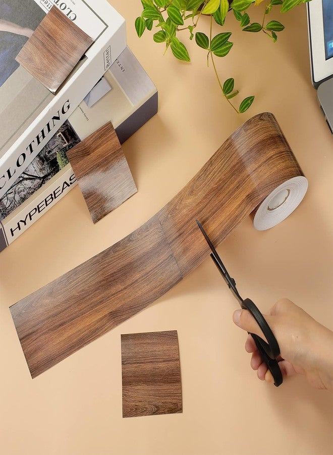 DEEPLITE Honey Wooden Border Peel and Stick Marble Contact Paper for Countertops Border Stickers for Wall Decor Waterproof Self Adhesive 6x144 inch - Image 3