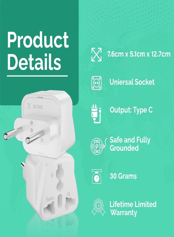 rts (Pack of 5) European Europe EU International Universal Travel Plug Adapter Outlet Converter Travel Essentials India to Spain Germany France Portugal Greece Russia Netherlands Turkey Power Plug - Image 3