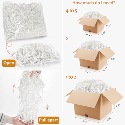 WUINOID Mothers Day White Crinkle Cut Paper Shred Filler for Gift Baskets Box Bags 1/2 LB, Shredded Paper Grass for Bridesmaid Engagement Wedding Valentine's Day Mother's Day Easter Christmas Holiday Packaging Wrapping WUINOID - Image 2
