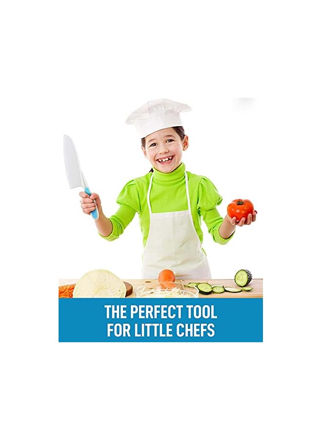PROMASS Kids Knife Set for Cooking and Cutting Fruits, Veggies Cake Perfect Starter Knife Set for Little Hands in the Kitchen Nylon Knife Fun Safe Lettuce Knife for Kids Children, 3-Piece (Blue) - Image 4