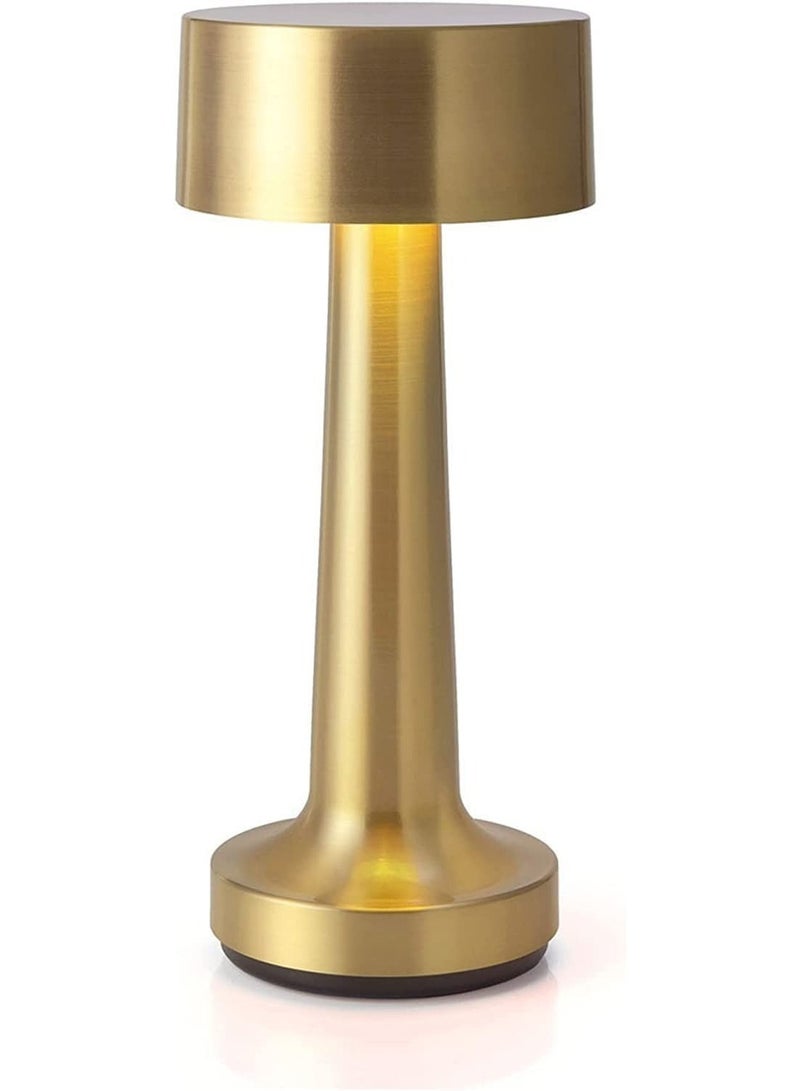 ELTRAZONE Table Lamp,Modern Rechargeable Cordless Touch Sensor LED Desk lamp 3 Ways Dimming,with USB Cord for Bar Restaurant Bedroom Bedside Nightstand Lighting (GOLD) - Image 1