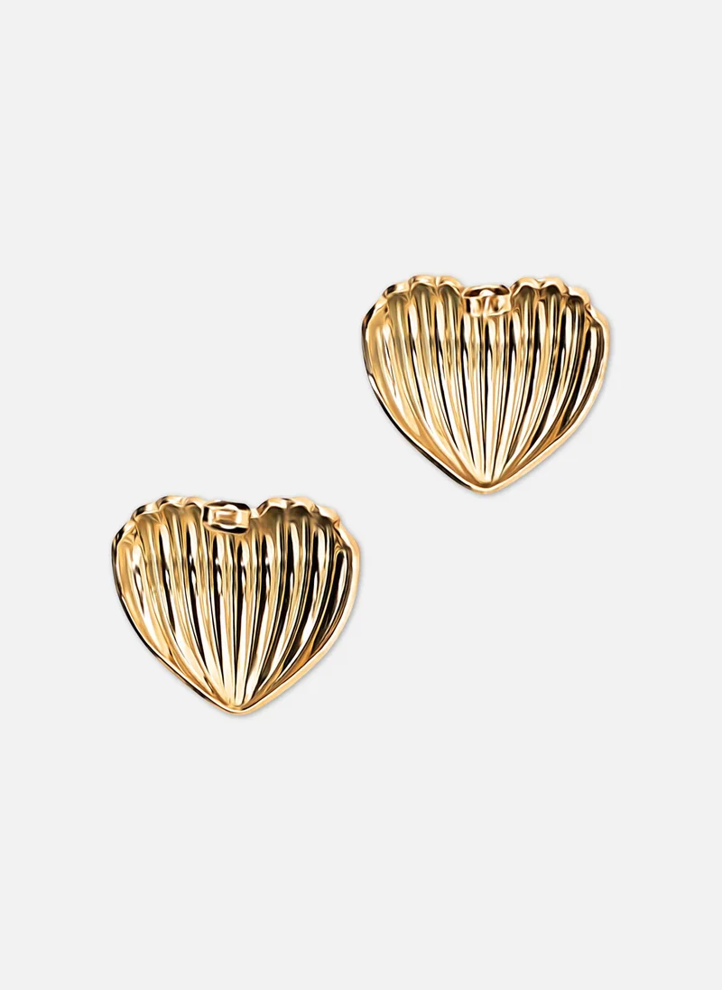 Lichi  Textured heart earrings for Women | Best Price UAE
