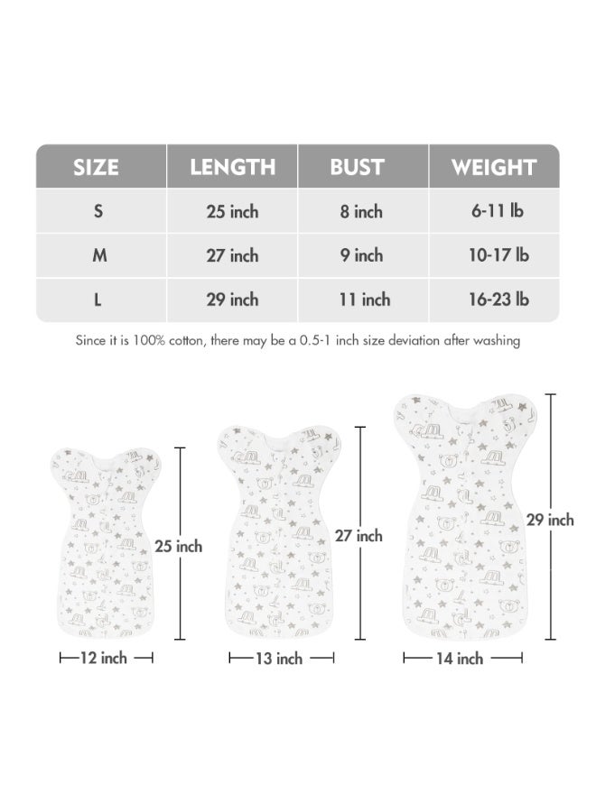 Mr. Penda 1Pcs Baby Swaddle Blanket Sleeping Bag with 2-Way Zipper, Newborn Wearable Sleeping Bag Fit Sedative Startle Reflex Better Sleep, Suitable for Baby Girls and Baby Boys From 0-6 Months - Cars & Bears - Image 2