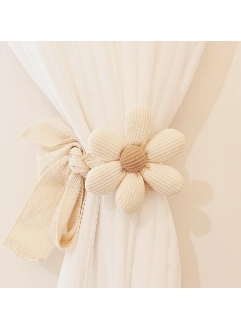 Goolsky 1pc Cute Three-dimensional Flower Curtain Bandage Tied Ornaments One-Pair Package Simple and Fresh Curtain Buckle Lace Up Hanging Ornaments  - Image 1